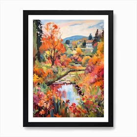 Autumn Gardens Painting Bodnant Garden United Kingdom 1 Art Print