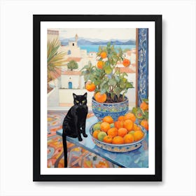 Cat On A Table 2 Art Print