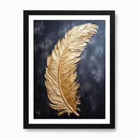 Gold Feather Print Affiche