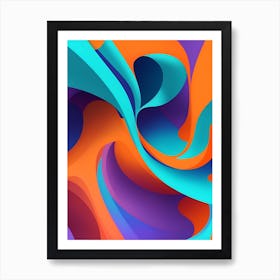 Abstract Colorful Waves Vertical Composition 61 Art Print