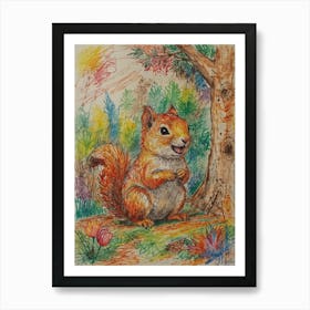 Squirrel In The Woods 1 Art Print