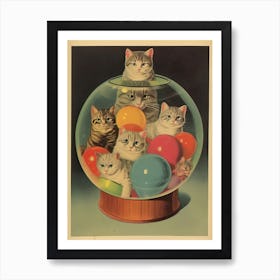 Collection Of Vintage Cats Kitsch 6 Art Print