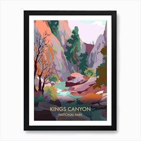 Kings Canyon National Park Travel Poster Matisse Style 4 Art Print