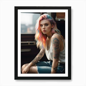 Pretty Punk Girl - Hall-O-Gram Creations 4 Art Print