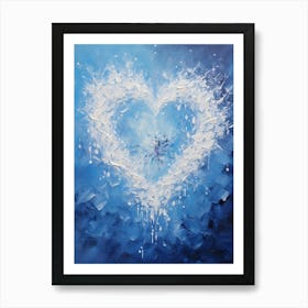 Icy Blue Heart 3 Art Print