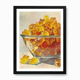 Retro Yellow Gummy Bears Vintage Cookbook Inspired 2 Art Print