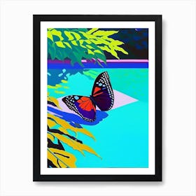 Butterfly In Park Pop Art David Hockney Inspired 1 Art Print