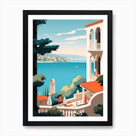 French Riviera, France, Bold Outlines 4 Art Print