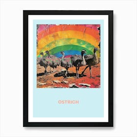 Ostrich Rainbow Poster 6 Art Print