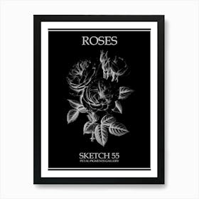 Roses Sketch 55 Poster Inverted Art Print