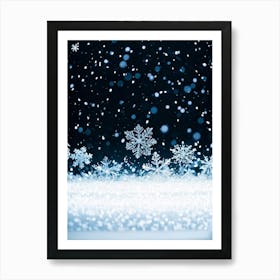 A Magical Winter Scene Layered With A Pattern Of Isolated Snowflakes Caught In A Soft Winter Storm (1) Art Print