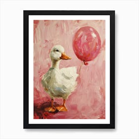 Cute Duck 2 With Balloon Art Print