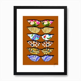 Fashion Sunglasses By Jessica In Brown  by Jessica Stockwell Art Print