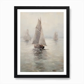 Muted Sailboat Painting Art Print