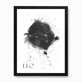 Leo Zodiac Sign - paint splat constellation Poster