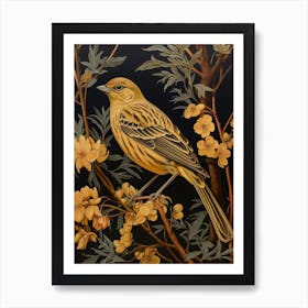 Dark And Moody Botanical Yellowhammer 1 Art Print