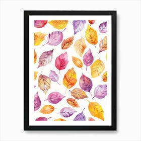 Watercolor Autumn Leaves 2 Art Print