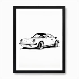 Porche 911 Line Drawing 11 Art Print