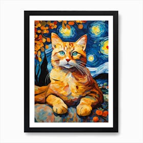 A Painting Of A Basset Hound Cat Portrait In The S (1) Art Print