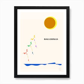 Ballerinas   Colored Shapes Series Art Print