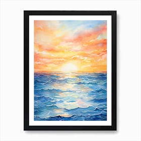 Sunset Over The Ocean 2 Art Print