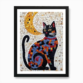 Cat On The Moon Art Print