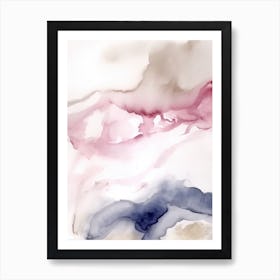 Watercolour Abstract Rose Pink 1 Art Print