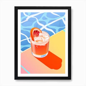 Poolside Cocktail Art Print
