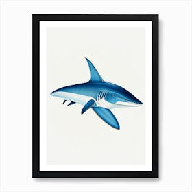 Blue Shark Vintage Art Print