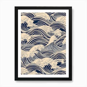 Japanese Waves Art Print