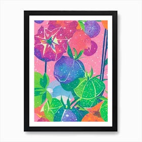 Star Apple Risograph Retro Poster Fruit Art Print