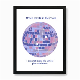 Bejeweled Taylor Swift Disco Ball Music Fan Art Art Print