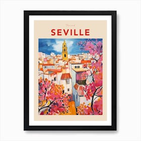 Seville Spain 4 Fauvist Travel Poster Art Print