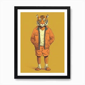 Tiger Illustrations Wearing A Romper 2 Art Print