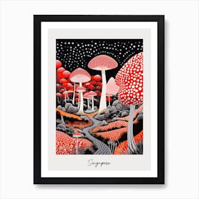 Poster Of Singapore, Illustration In The Style Of Pop Art 2 Art Print