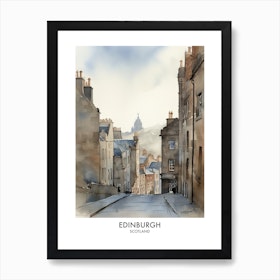 Edinburgh Scotland Watercolour Travel Poster 1 Art Print