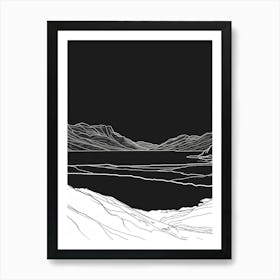 Ben Vorlich Loch Earn Mountain Line Drawing 4 Art Print