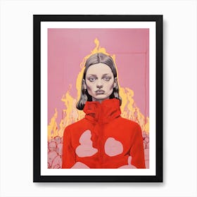 'The Girl In Red' Art Print