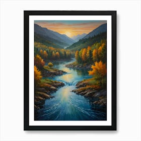 Sunset River 1 Art Print