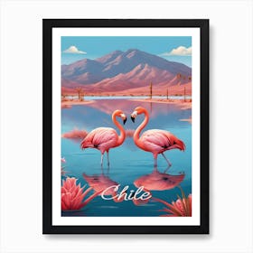 Flamingos in Chile Art Print