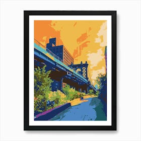The High Line New York Colourful Silkscreen Illustration 4 Art Print