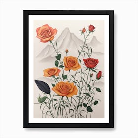 Roses In The Mountains 1 Art Print