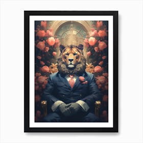 Lion In A Suit 3 Art Print