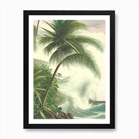 Crashing Waves Landscapes Waterscape Vintage Illustration 2 Art Print