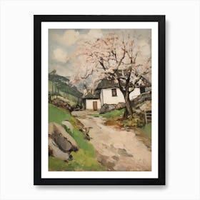 Cottage In The Countryside Painting 2 Art Print