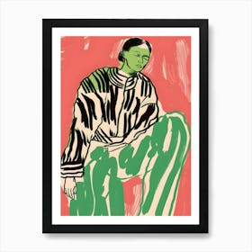 Woman Sitting On A Chair Art Print