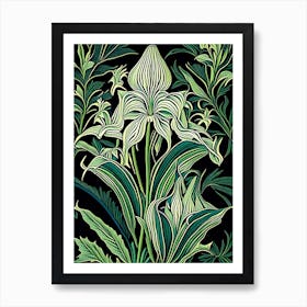 Hosta 2 Floral Botanical Vintage Poster Flower Art Print