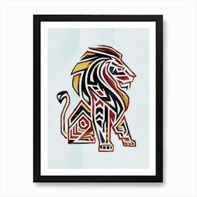 Tribal Lion Affiche