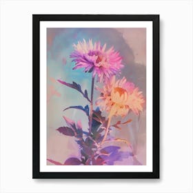 Iridescent Flower Asters 4 Art Print