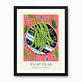 Marche Aux Legumes Snap Peas Summer Illustration 4 Art Print